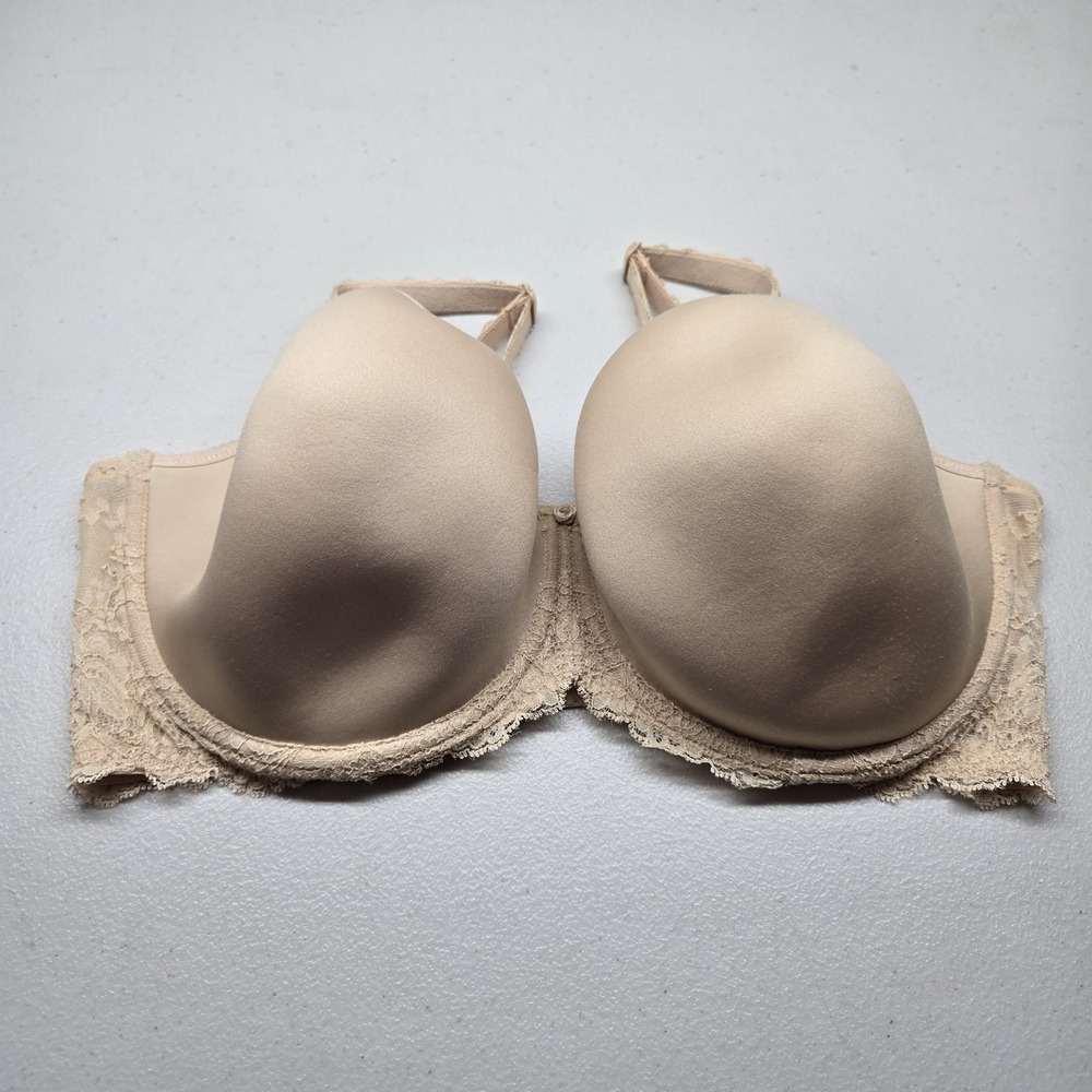 Wacoal Women Bra 38DDD Beige T Shirt Underwired Lace Strap Adjustable